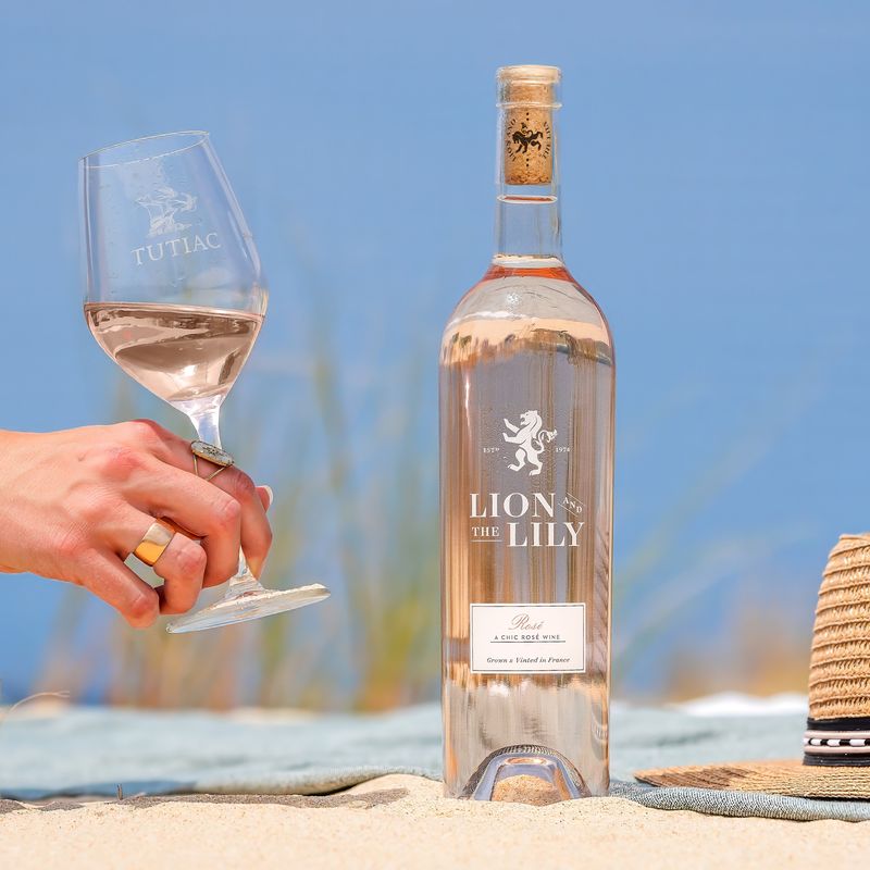 Lion and the Lily rosé served in the sunshine